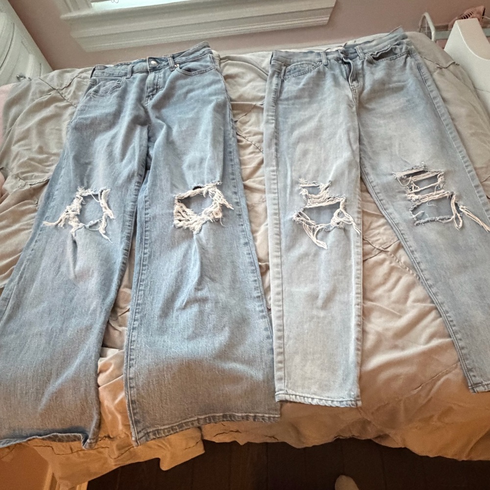 Wild Fable Light Blue High-Rise Jeans Size 2 and SO Distressed Jeans Size 5 EUC
